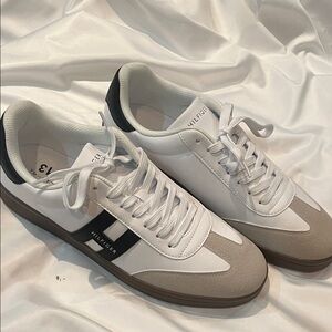 Tommy Hilfiger White and Brown Sneakers